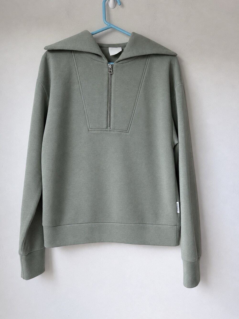 Varley Hawley Half Zip Sweatshirt in Olive Green DOUBLESOFT Size Small